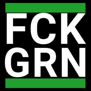 FCK GRN Sticker und Aufklber in der Größe von 5,5 * 5,5 cm.