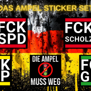 Anit Ampel- Regierung Aufkleber Set – Gegen SPD, Grüne, FDP